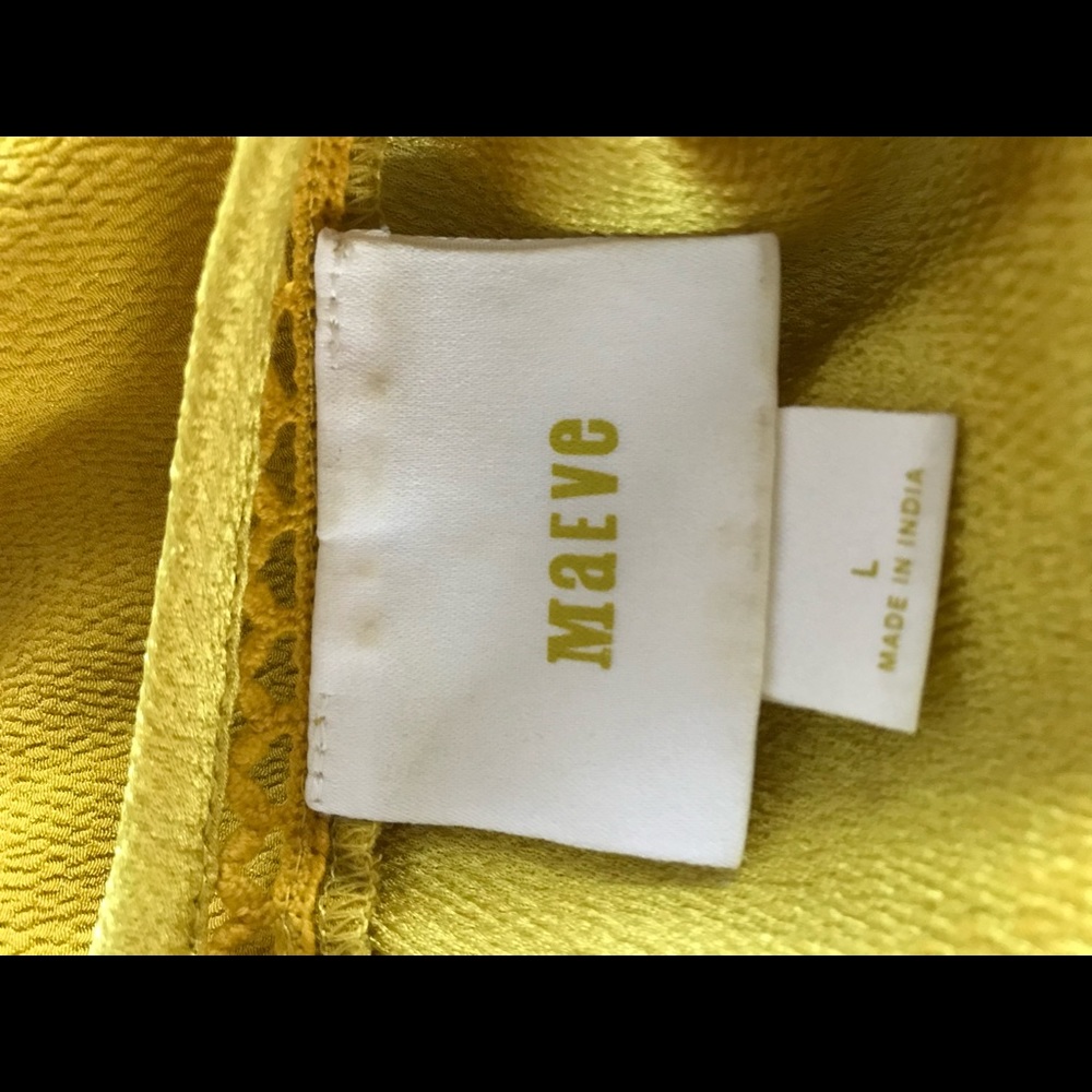 Maeve Anthropologie Yellow Tunic Dress L - Picture 3 of 6